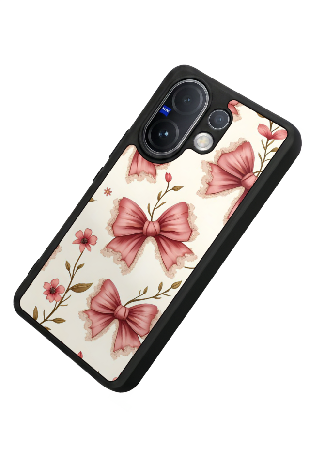 Vivo V60 Uyumlu Kurdele Tasarımlı Glossy Premium Kılıf