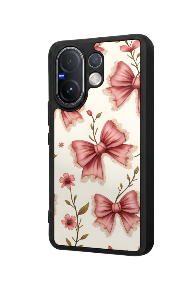 Vivo V60 Uyumlu Kurdele Tasarımlı Glossy Premium Kılıf