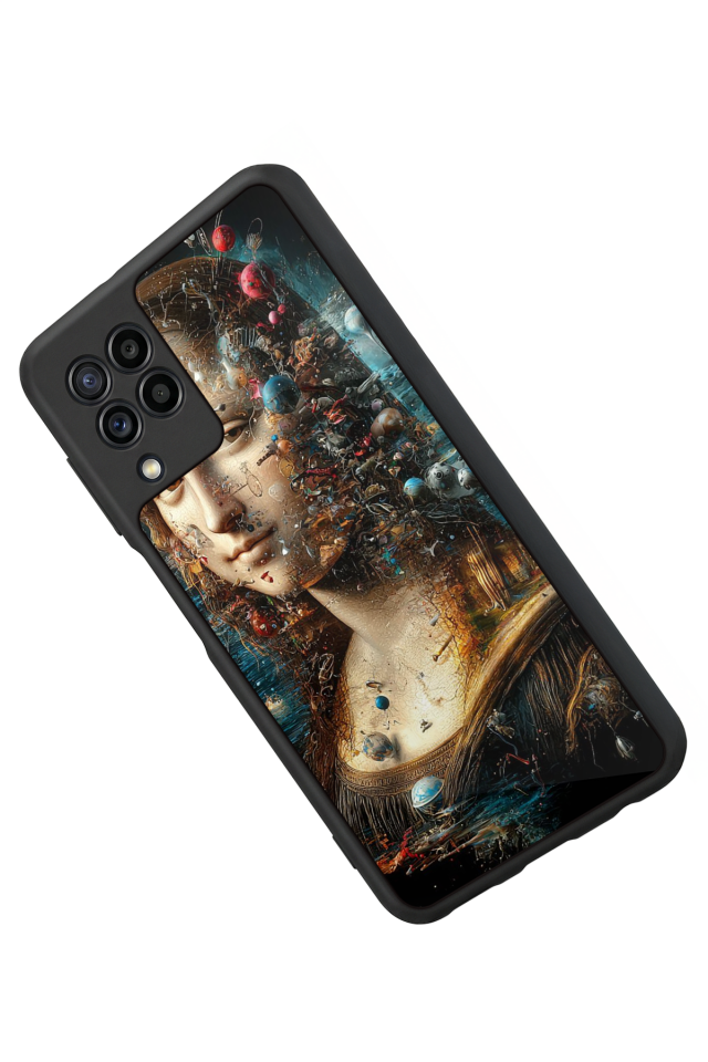 Samsung Galaxy M22 Uyumlu Monalisa Tasarımlı Glossy Premium Kılıf