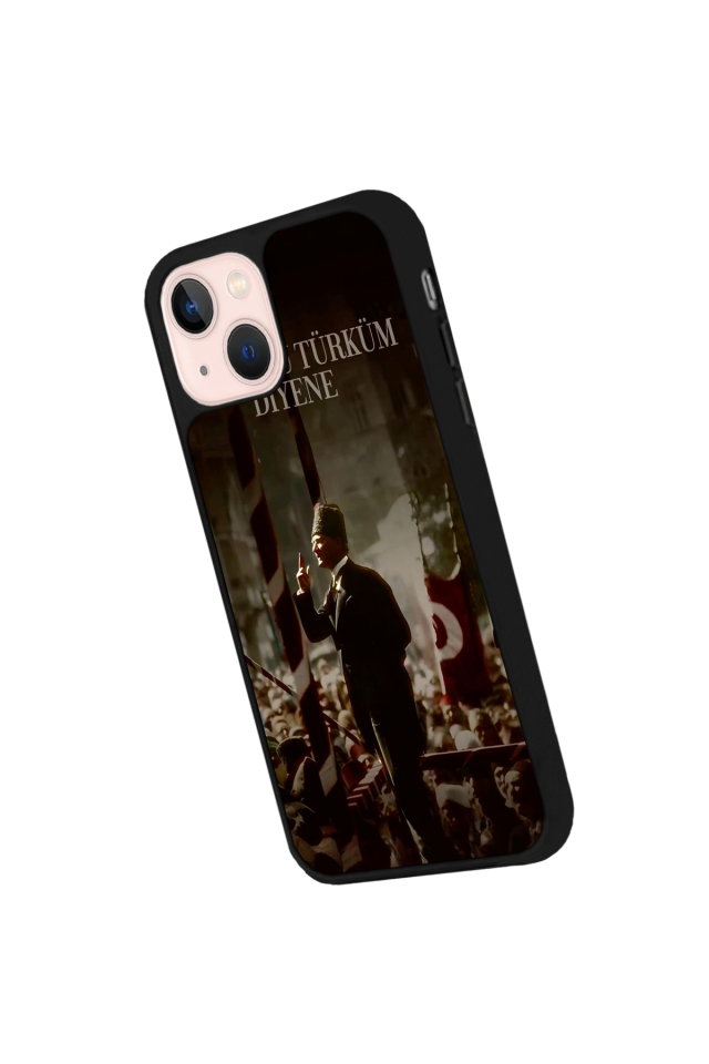 iPhone 13 Mini Uyumlu Mustafa Kemal Ataturk Tasarımlı Glossy Premium Kılıf