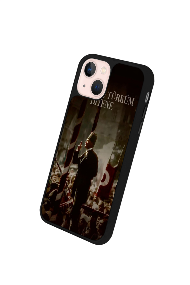 iPhone 13 Mini Uyumlu Mustafa Kemal Ataturk Tasarımlı Glossy Premium Kılıf
