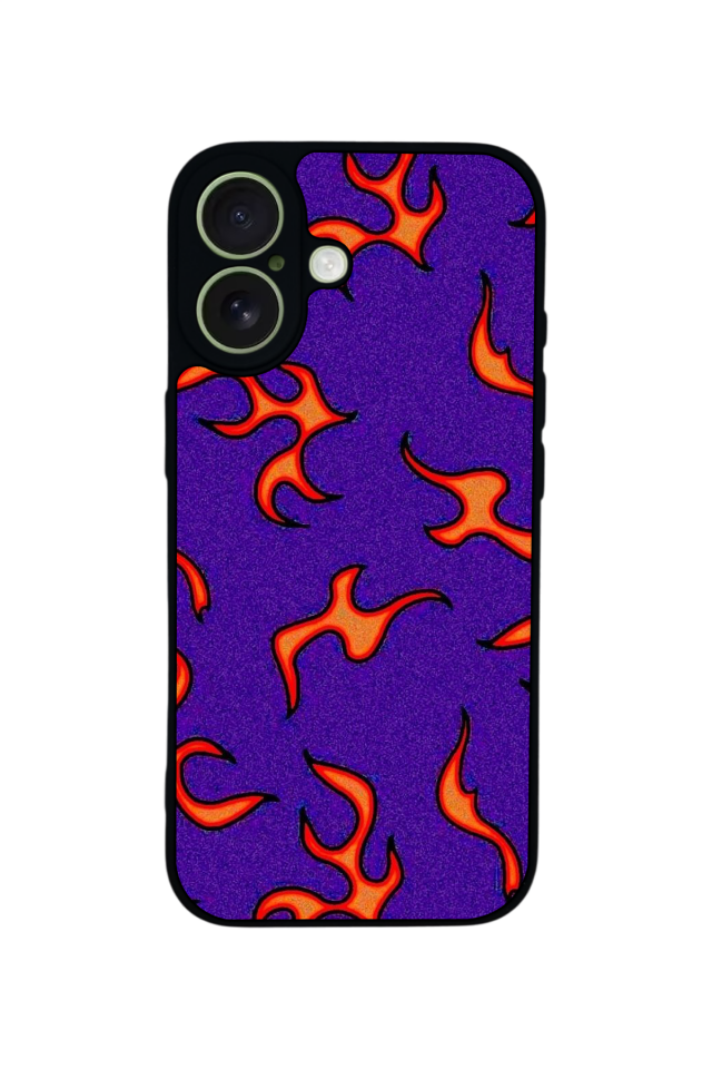 iPhone 17 Uyumlu Retro Flame Patterns Tasarımlı Glossy Premium Kılıf