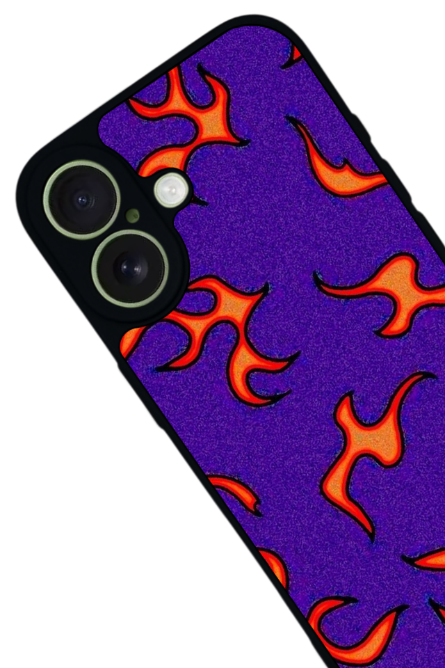 iPhone 17 Uyumlu Retro Flame Patterns Tasarımlı Glossy Premium Kılıf