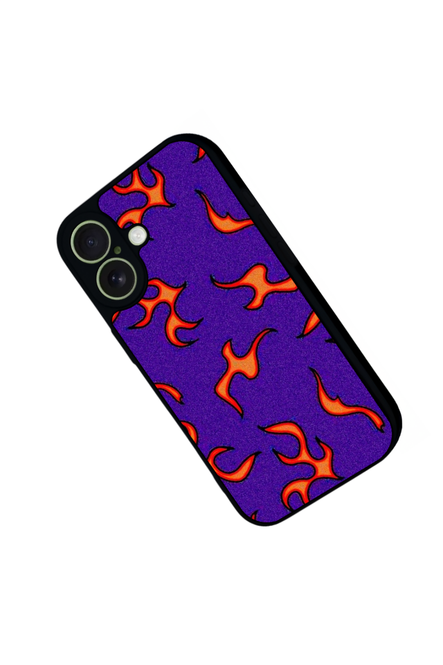 iPhone 17 Uyumlu Retro Flame Patterns Tasarımlı Glossy Premium Kılıf