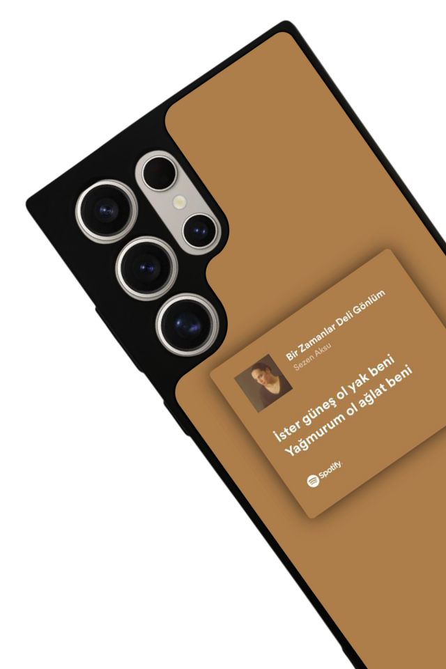 Samsung Galaxy S22 Ultra Uyumlu Sarki Sozleri Tasarımlı Glossy Premium Kılıf