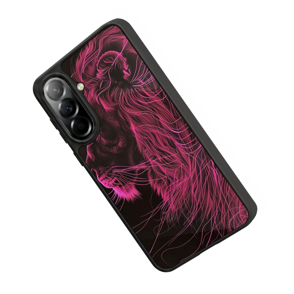 Samsung Galaxy A37 Uyumlu Aslan Tasarımlı Glossy Premium Kılıf