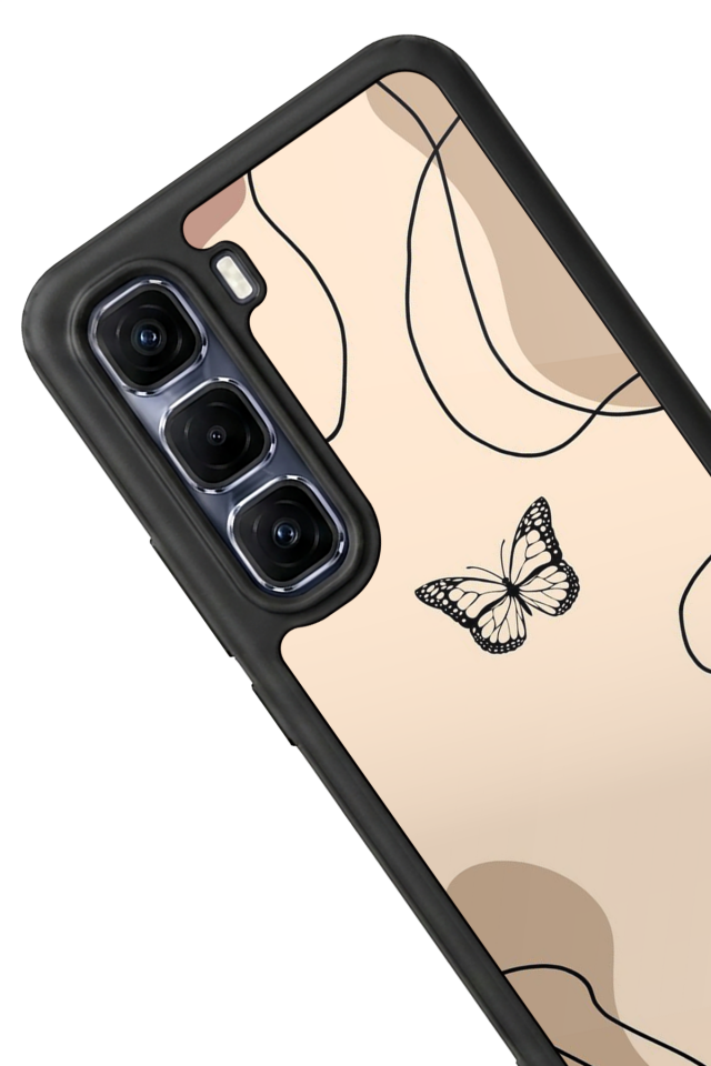 Infinix Hot 60 Pro Plus Uyumlu Kelebek Tasarımlı Glossy Premium Kılıf