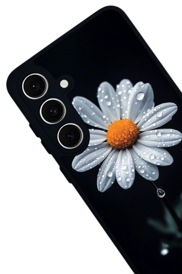 Samsung Galaxy S24 FE Uyumlu Papatya Tasarımlı Glossy Premium Kılıf