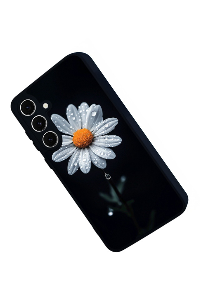 Samsung Galaxy S24 FE Uyumlu Papatya Tasarımlı Glossy Premium Kılıf