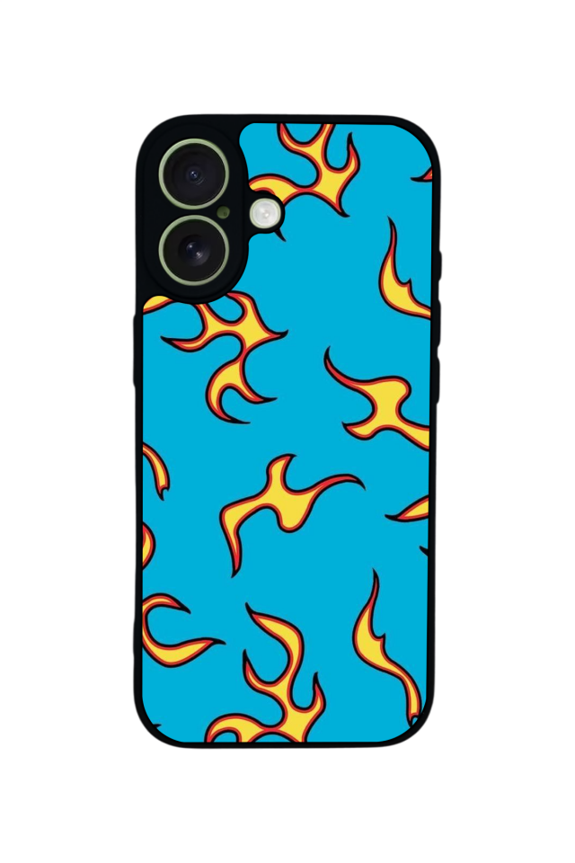 iPhone 17 Uyumlu Retro Flame Patterns Tasarımlı Glossy Premium Kılıf