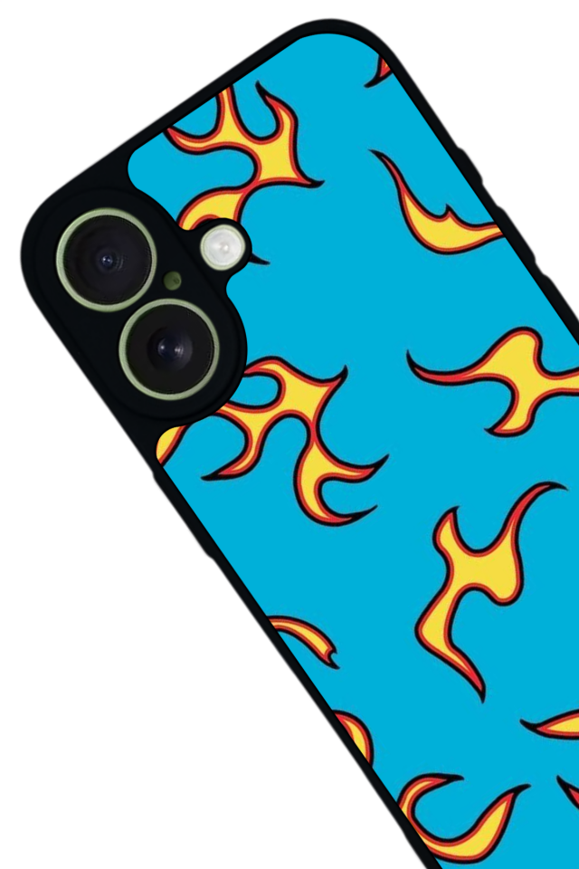 iPhone 17 Uyumlu Retro Flame Patterns Tasarımlı Glossy Premium Kılıf