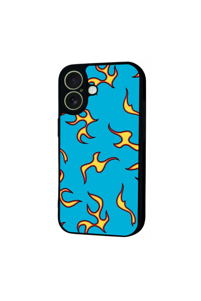 iPhone 17 Uyumlu Retro Flame Patterns Tasarımlı Glossy Premium Kılıf