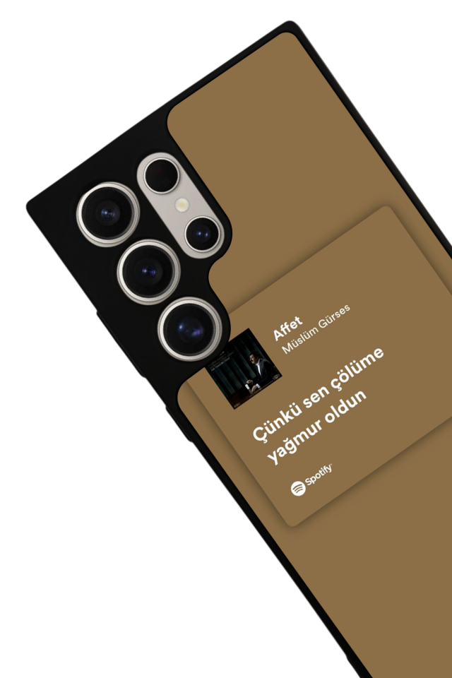 Samsung Galaxy S22 Ultra Uyumlu Sarki Sozleri Tasarımlı Glossy Premium Kılıf