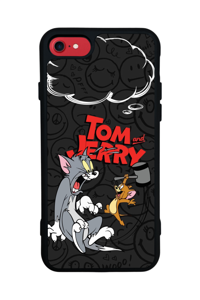 iPhone SE Uyumlu Tom And Jerry Tasarımlı Glossy Premium Kılıf