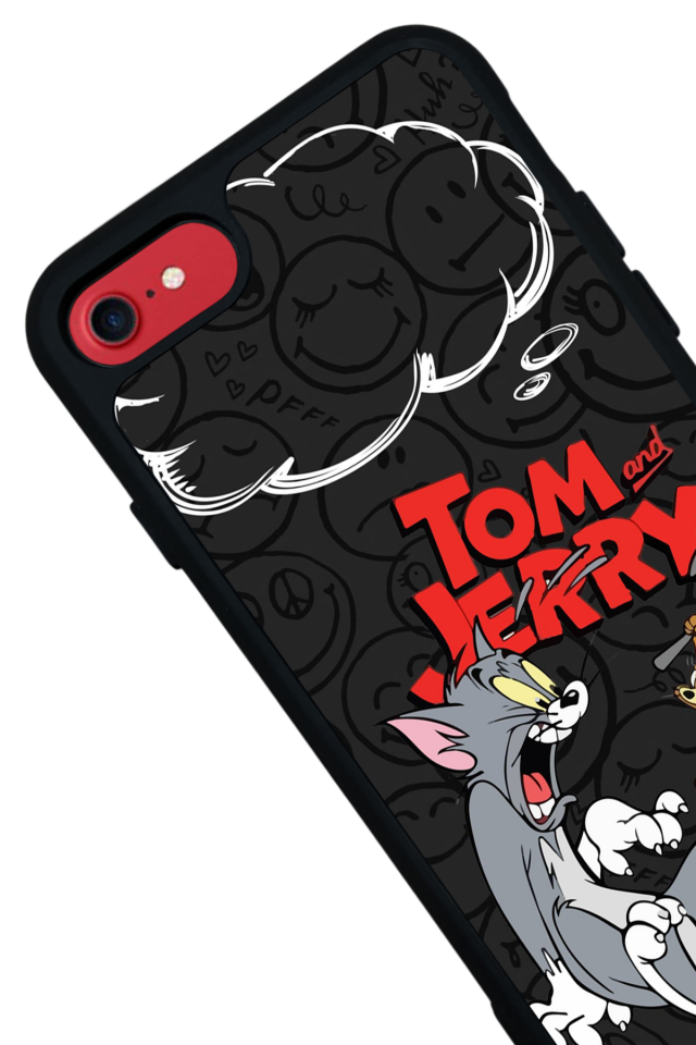 iPhone SE Uyumlu Tom And Jerry Tasarımlı Glossy Premium Kılıf