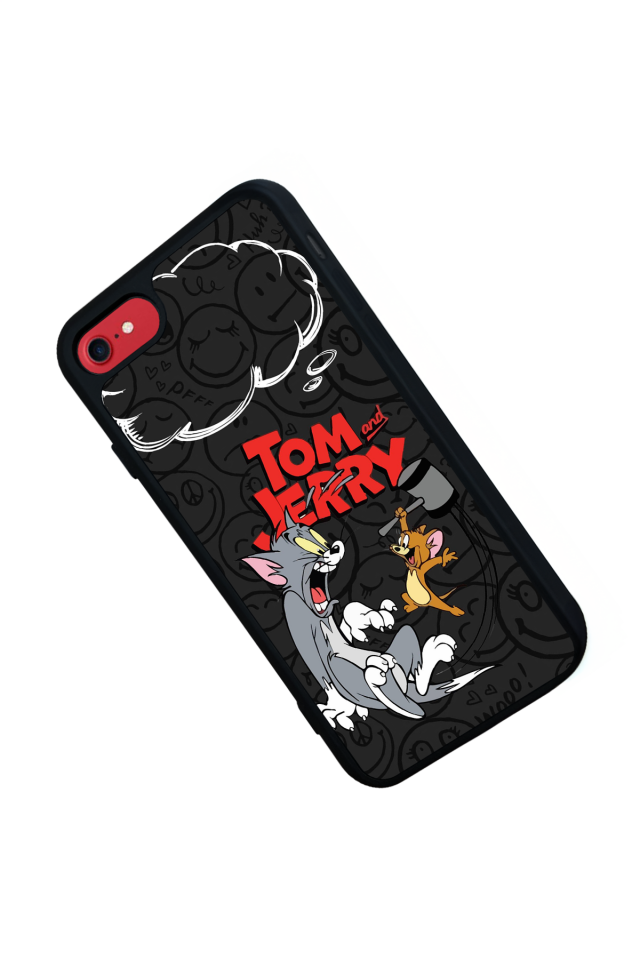 iPhone SE Uyumlu Tom And Jerry Tasarımlı Glossy Premium Kılıf