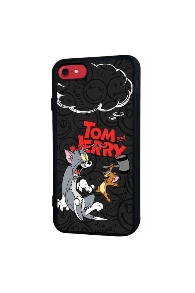 iPhone SE Uyumlu Tom And Jerry Tasarımlı Glossy Premium Kılıf