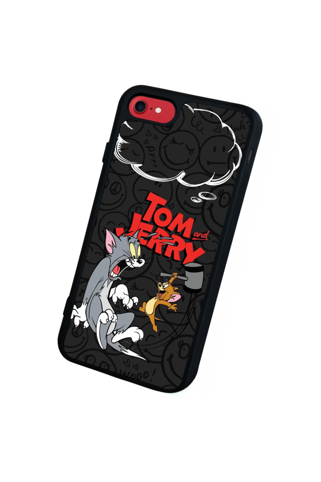 iPhone SE Uyumlu Tom And Jerry Tasarımlı Glossy Premium Kılıf