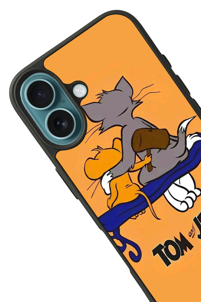 iPhone 16 Plus Uyumlu Tom And Jerry Tasarımlı Glossy Premium Kılıf