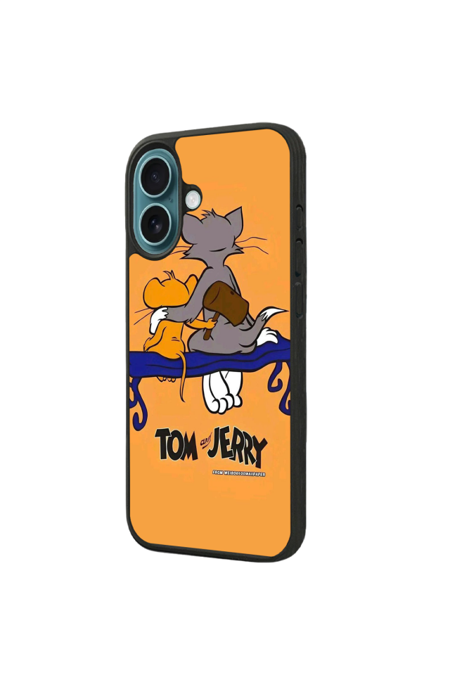 iPhone 16 Plus Uyumlu Tom And Jerry Tasarımlı Glossy Premium Kılıf