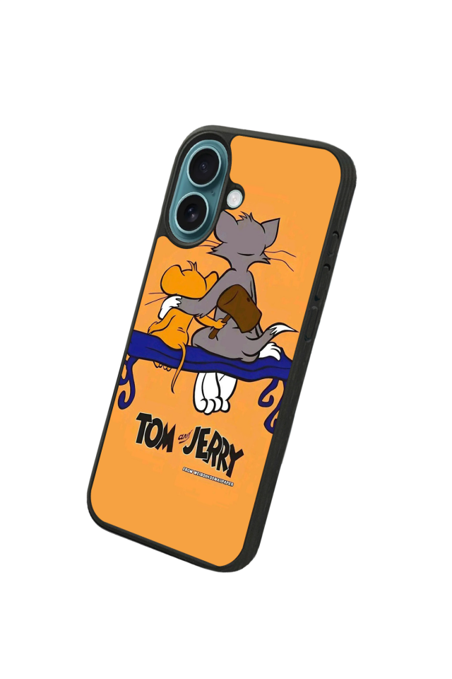 iPhone 16 Plus Uyumlu Tom And Jerry Tasarımlı Glossy Premium Kılıf