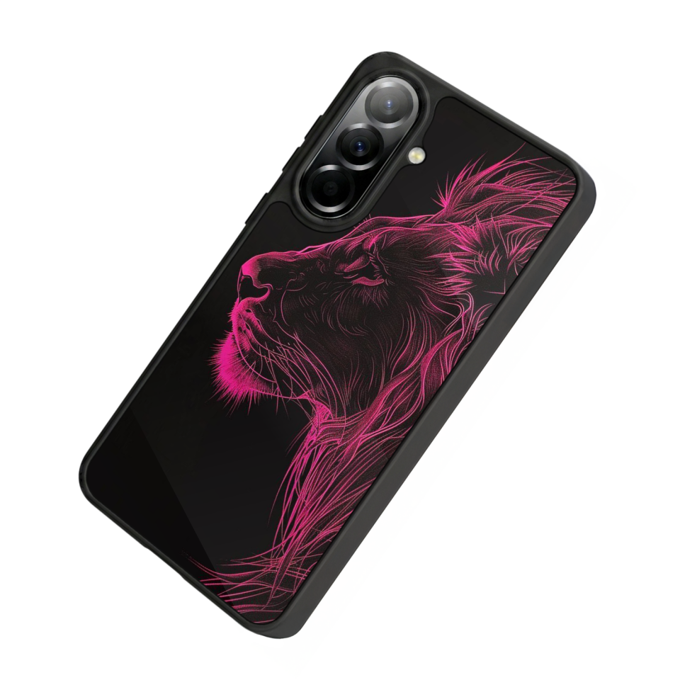 Samsung Galaxy A37 Uyumlu Aslan Tasarımlı Glossy Premium Kılıf