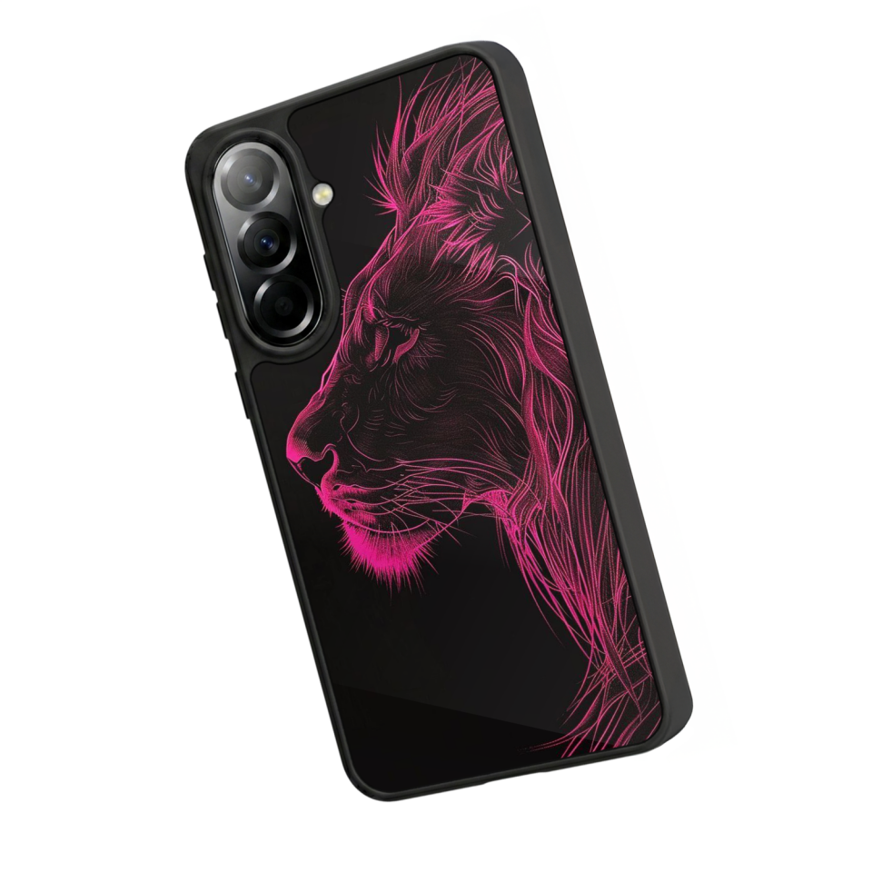 Samsung Galaxy A37 Uyumlu Aslan Tasarımlı Glossy Premium Kılıf