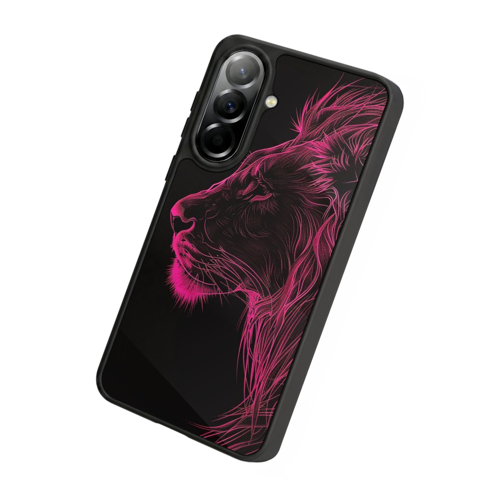 Samsung Galaxy A37 Uyumlu Aslan Tasarımlı Glossy Premium Kılıf