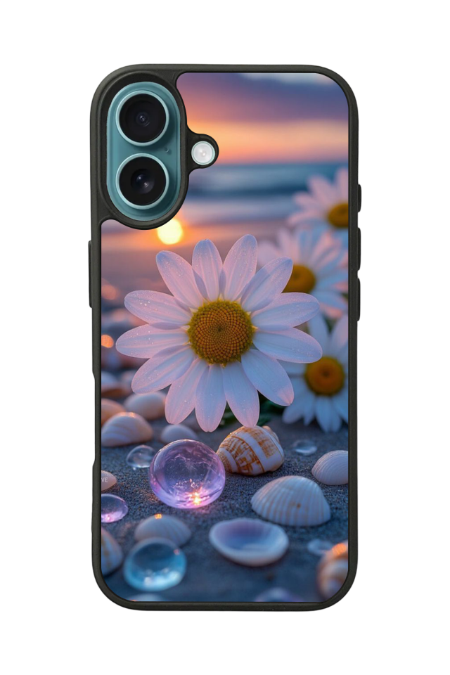 iPhone 16 Uyumlu Cicek Tasarımlı Glossy Premium Kılıf