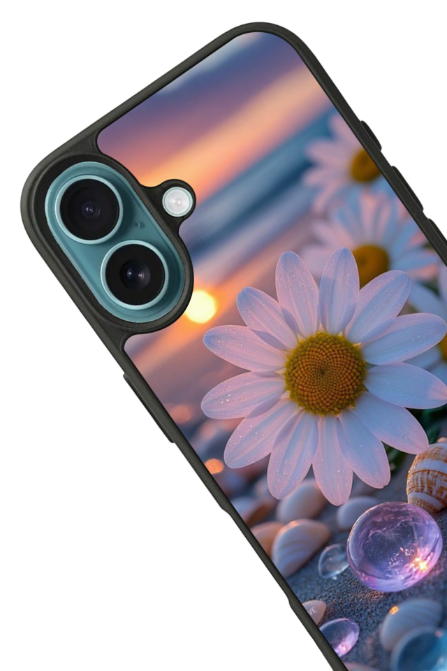 iPhone 16 Uyumlu Cicek Tasarımlı Glossy Premium Kılıf