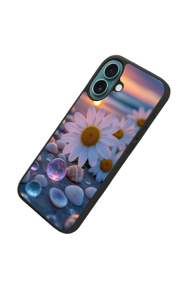 iPhone 16 Uyumlu Cicek Tasarımlı Glossy Premium Kılıf