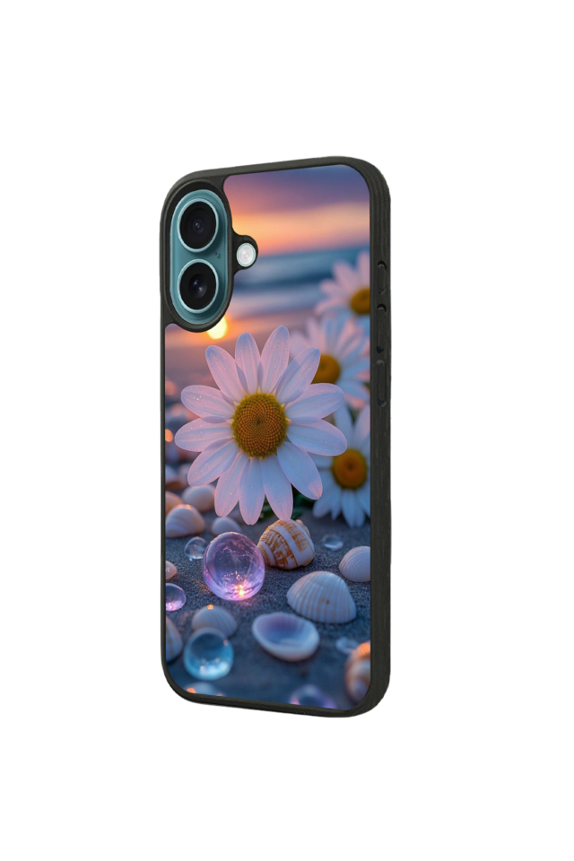 iPhone 16 Uyumlu Cicek Tasarımlı Glossy Premium Kılıf