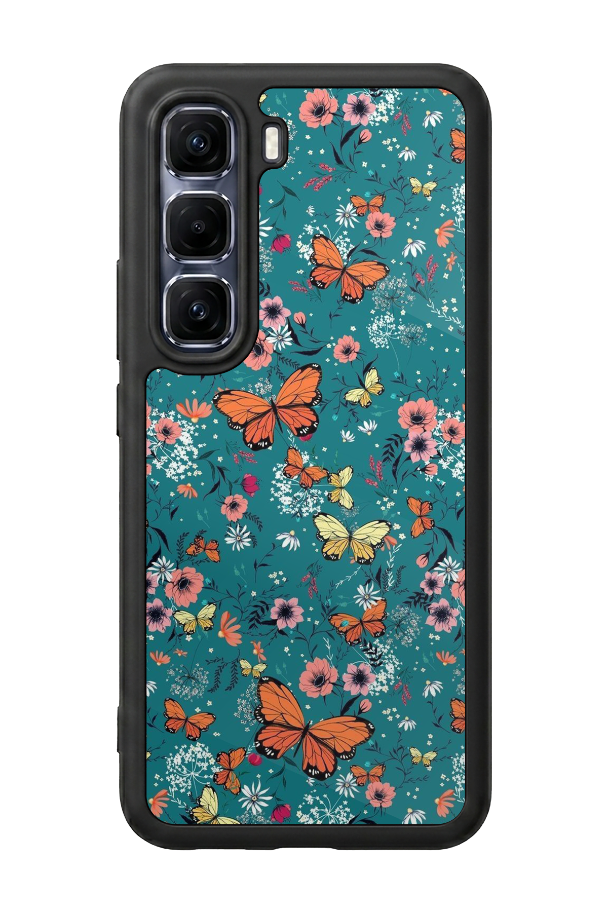 Infinix Hot 60 Pro Plus Uyumlu Kelebek Tasarımlı Glossy Premium Kılıf