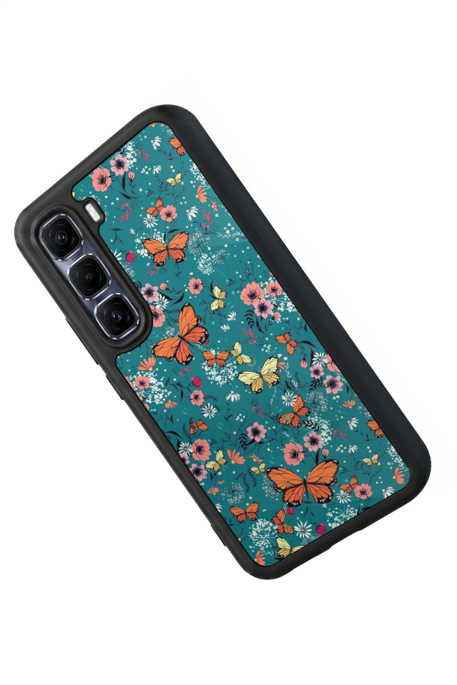 Infinix Hot 60 Pro Plus Uyumlu Kelebek Tasarımlı Glossy Premium Kılıf