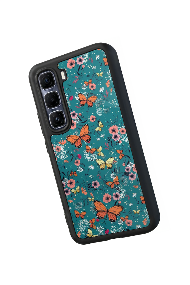 Infinix Hot 60 Pro Plus Uyumlu Kelebek Tasarımlı Glossy Premium Kılıf