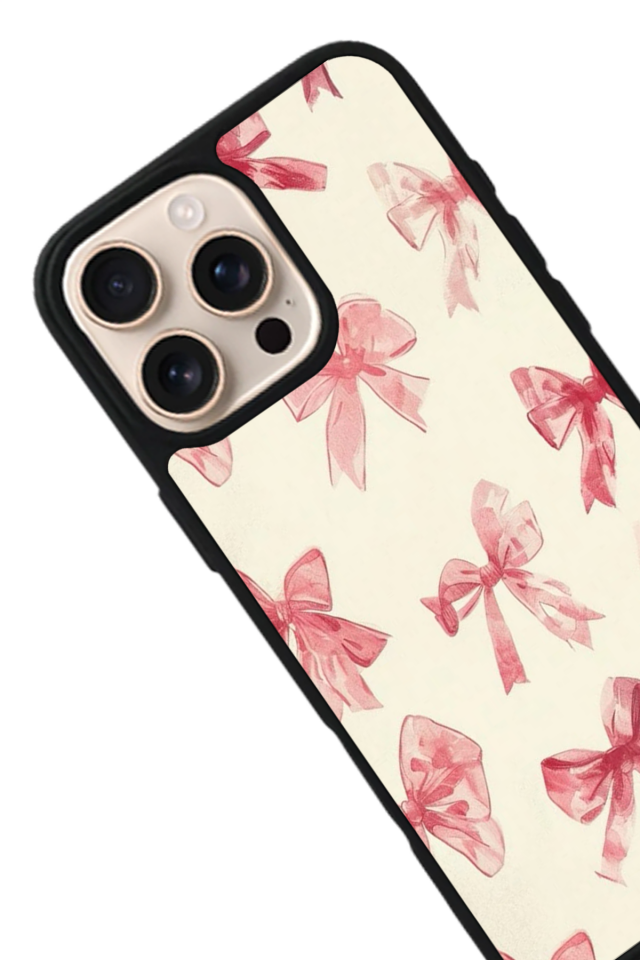 iPhone 16 Pro Max Uyumlu Kurdele Tasarımlı Glossy Premium Kılıf