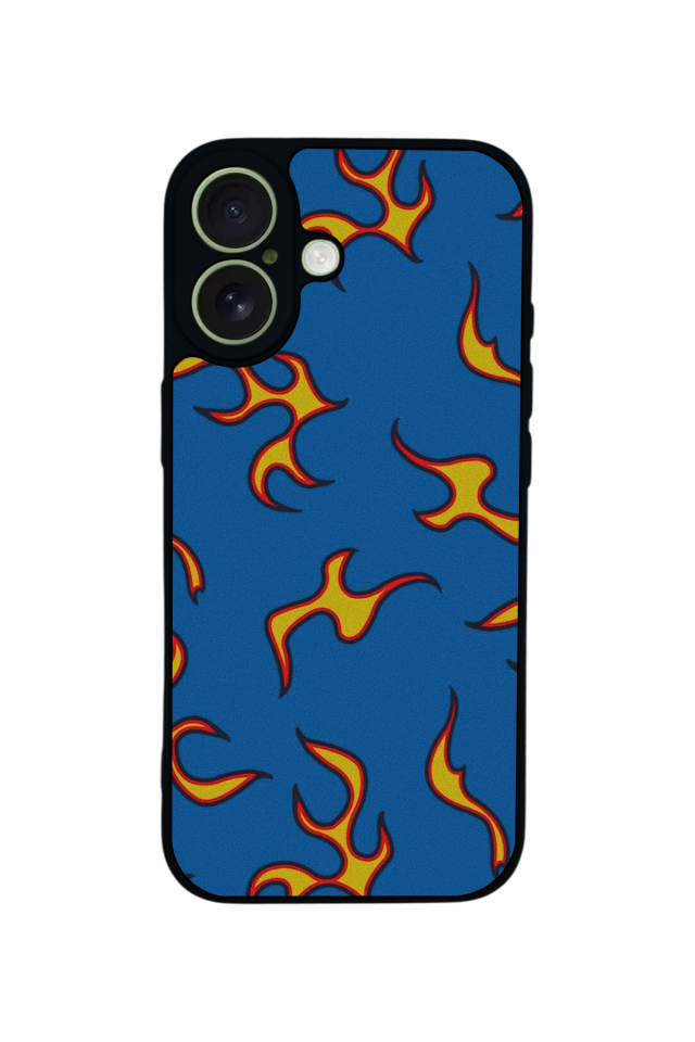 iPhone 17 Uyumlu Retro Flame Patterns Tasarımlı Glossy Premium Kılıf