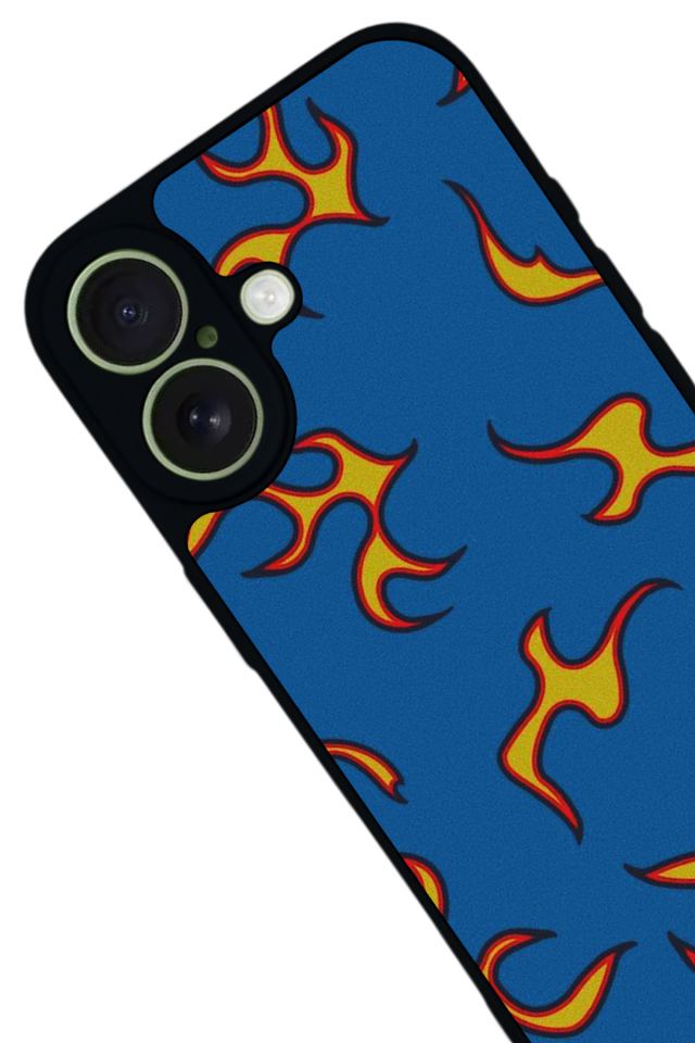 iPhone 17 Uyumlu Retro Flame Patterns Tasarımlı Glossy Premium Kılıf
