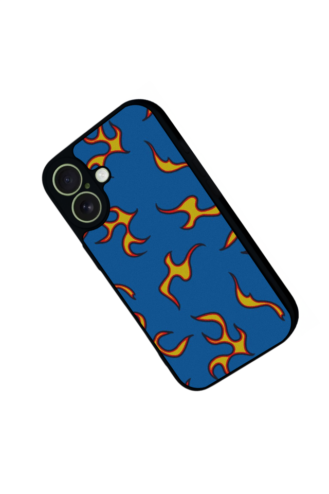 iPhone 17 Uyumlu Retro Flame Patterns Tasarımlı Glossy Premium Kılıf