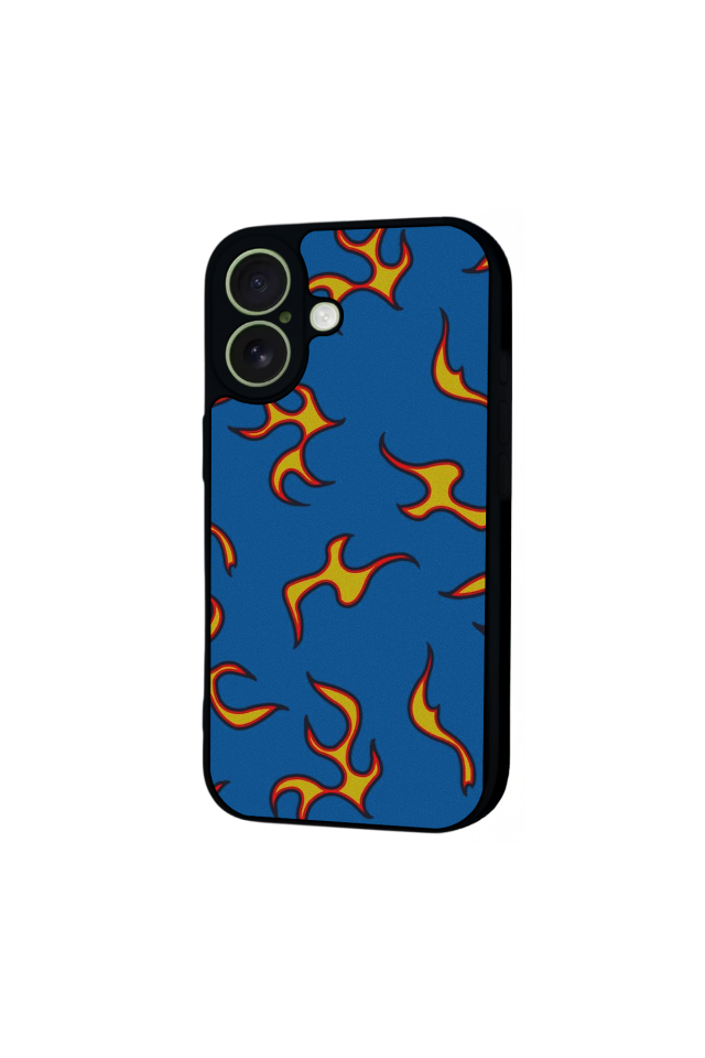 iPhone 17 Uyumlu Retro Flame Patterns Tasarımlı Glossy Premium Kılıf
