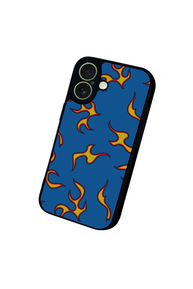 iPhone 17 Uyumlu Retro Flame Patterns Tasarımlı Glossy Premium Kılıf