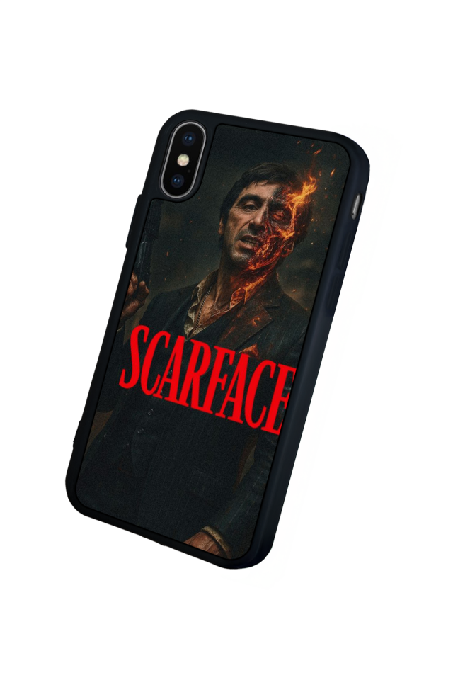 iPhone X/ XS Uyumlu Scarface Tasarımlı Glossy Premium Kılıf