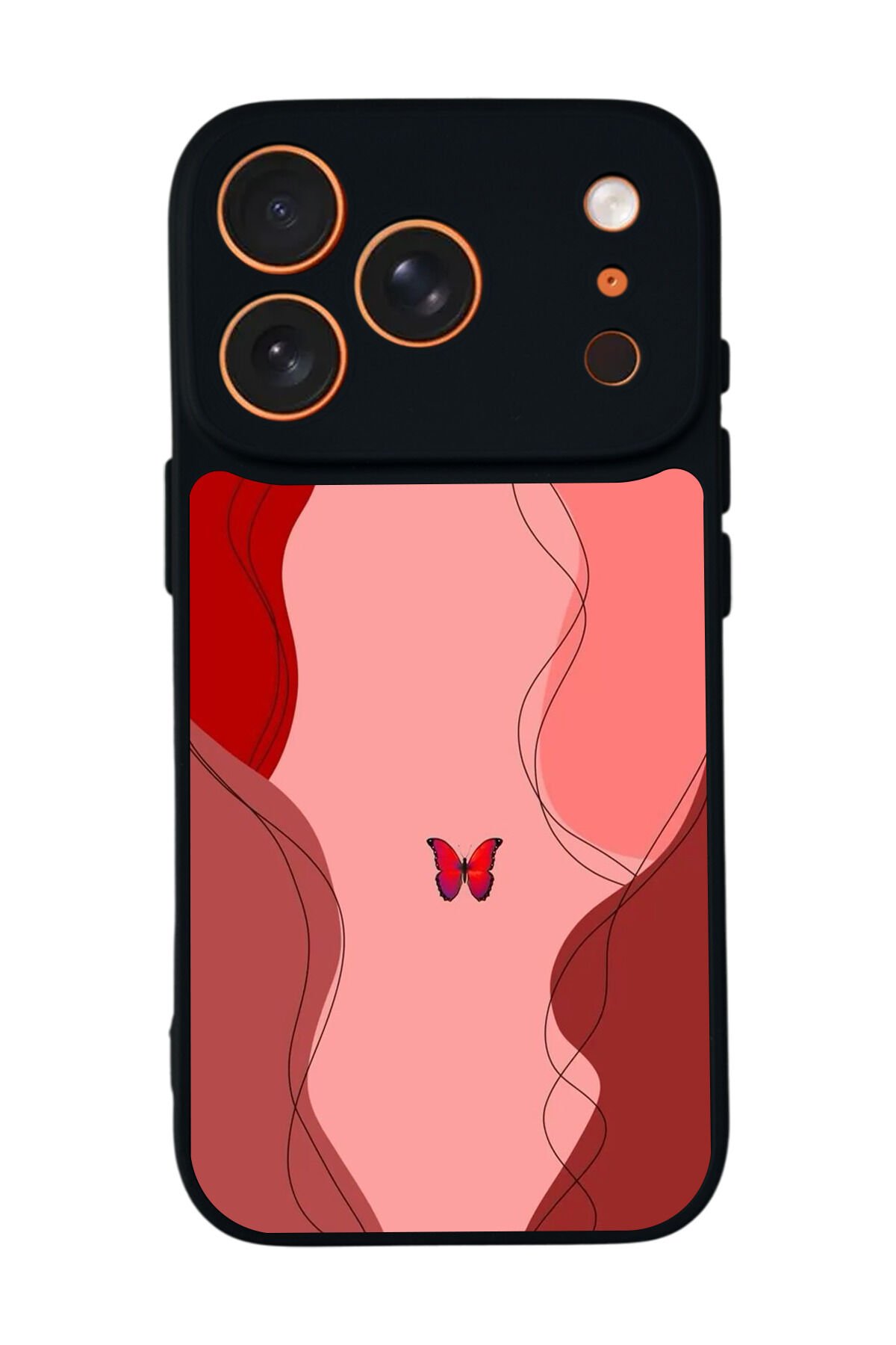 iPhone 17 Pro Uyumlu Kelebek Tasarımlı Glossy Premium Kılıf