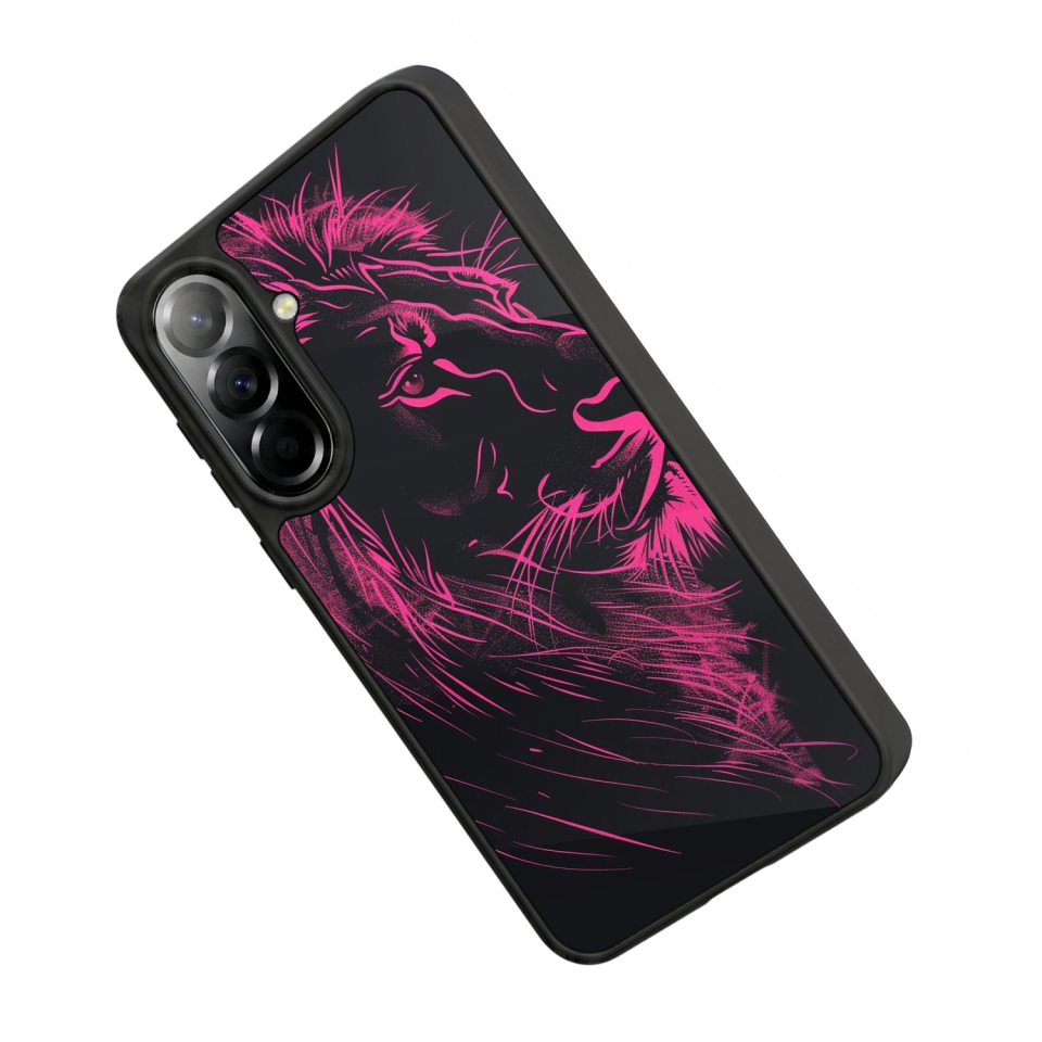 Samsung Galaxy A37 Uyumlu Aslan Tasarımlı Glossy Premium Kılıf