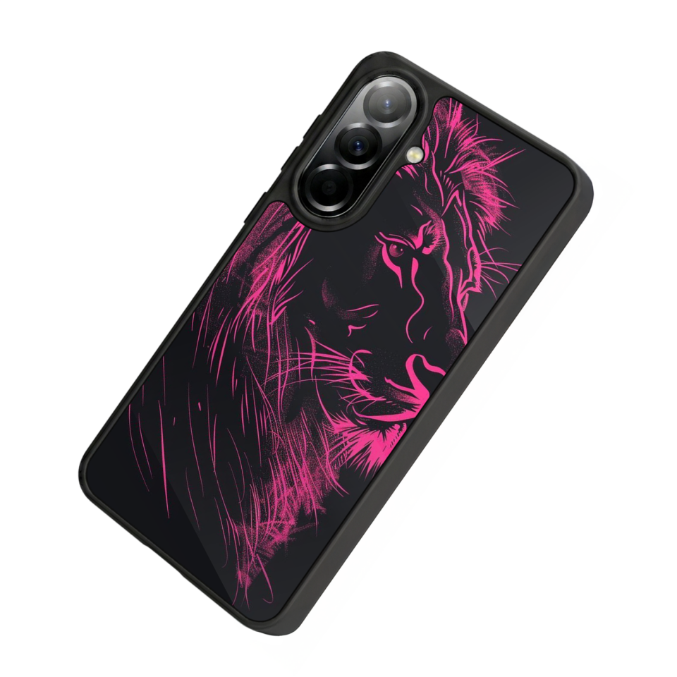 Samsung Galaxy A37 Uyumlu Aslan Tasarımlı Glossy Premium Kılıf