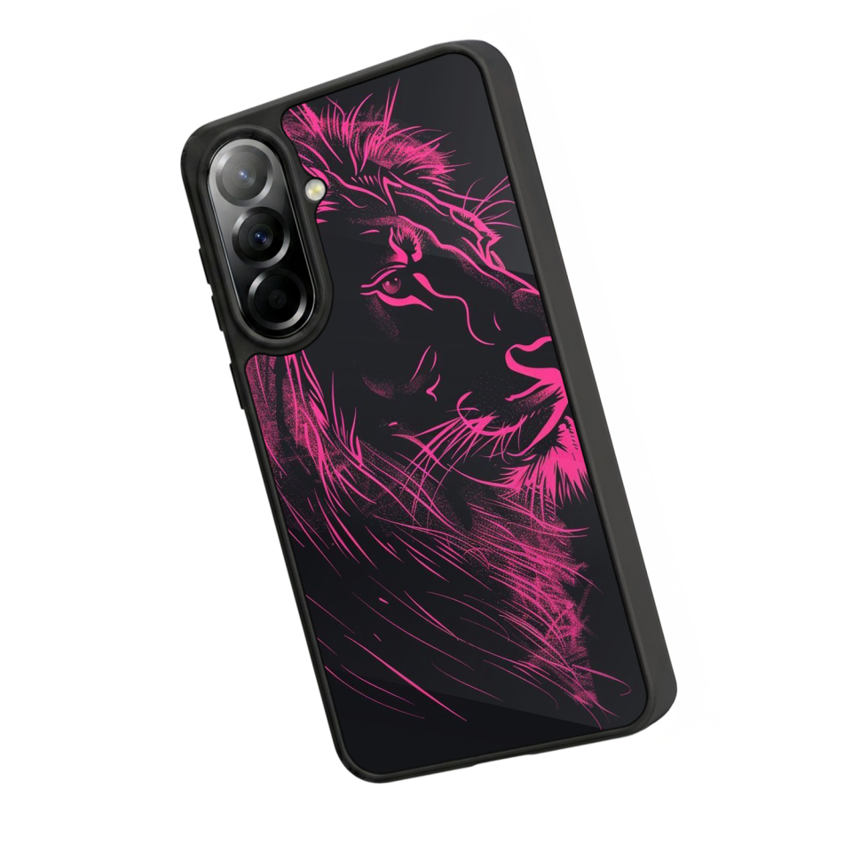 Samsung Galaxy A37 Uyumlu Aslan Tasarımlı Glossy Premium Kılıf