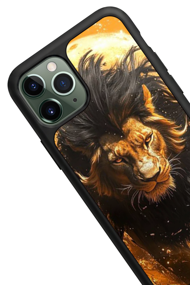iPhone 11 Pro Max Uyumlu Aslan Tasarımlı Glossy Premium Kılıf