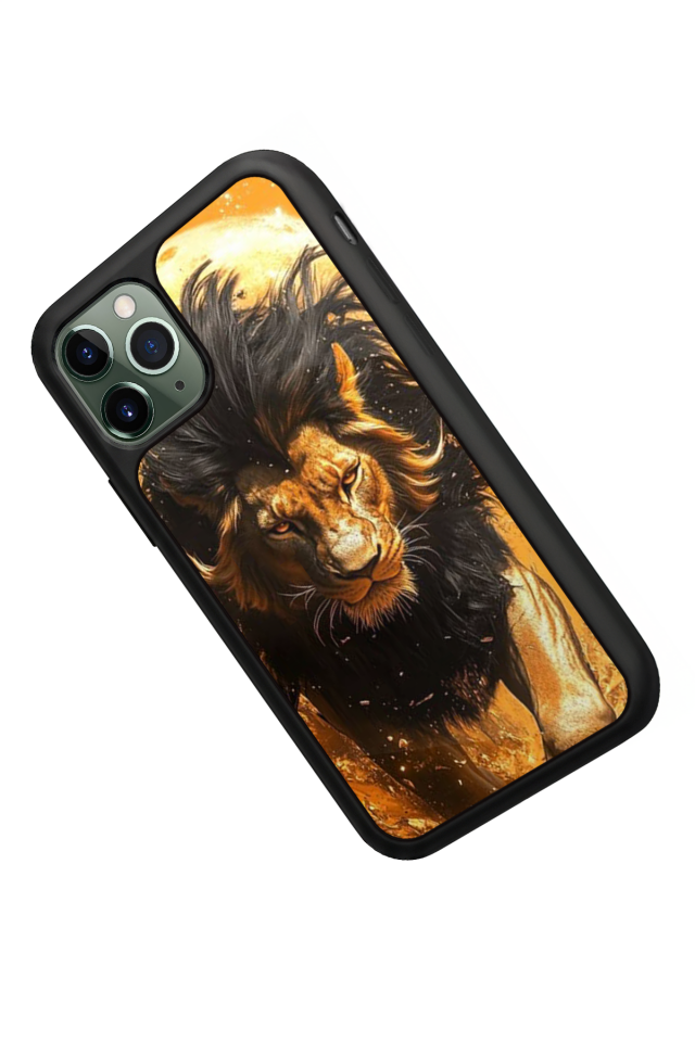 iPhone 11 Pro Max Uyumlu Aslan Tasarımlı Glossy Premium Kılıf