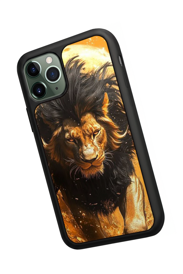 iPhone 11 Pro Max Uyumlu Aslan Tasarımlı Glossy Premium Kılıf