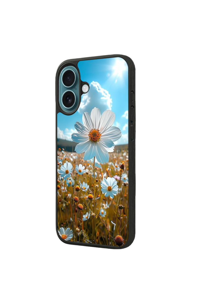 iPhone 16 Uyumlu Cicek Tasarımlı Glossy Premium Kılıf